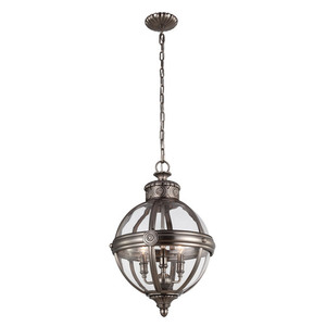 Adams 3 Light Pendant Chandelier - Antique Nickel Elstead small 0