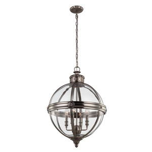 Adams 4 Light Pendant Chandelier - Antique Nickel Elstead small 0