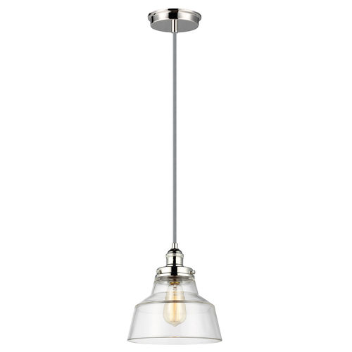 Check Baskin 1 Light Pendant - Polished Nickel Elstead