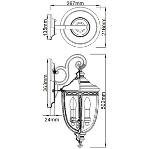 English Bridle 3 Light Medium Wall Lantern - British Bronze Elstead small 3