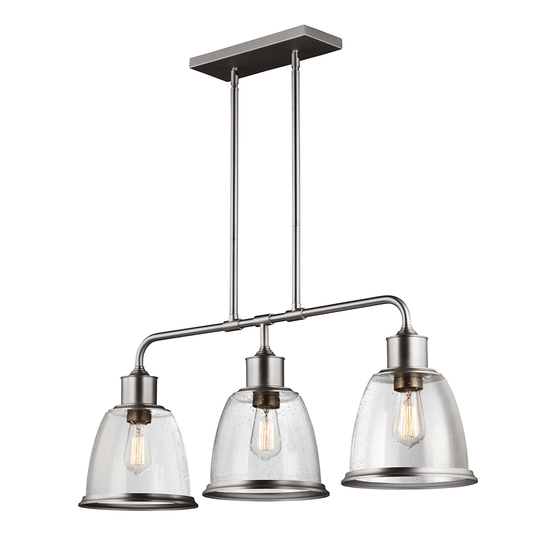 Hobson 3 Light Island Chandelier Satin Nickel Elstead