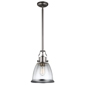 Hobson 1 Light Pendant Lamp Medium Satin Nickel Elstead small 0