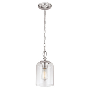 Small Hounslow 1 Polished Nickel Pendant Lamp Elstead small 0