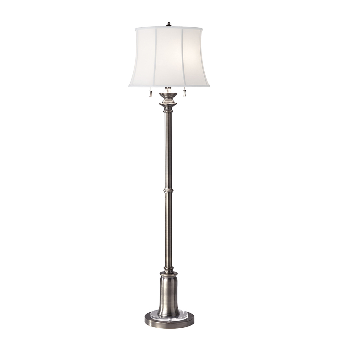 Stateroom 2 Light Floor Lamp - Antique Nickel Elstead