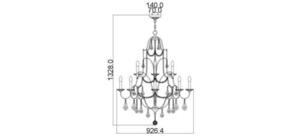 Valentina 12 Light Mu Lighti-Tier Chandelier Elstead small 1