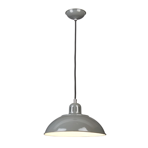 Check Franklin 1 Light Pendant - Grey Elstead