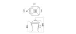 Bromley 1 Light Small Wall Lantern Elstead small 4