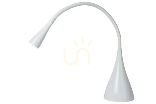 Check Lucide ZOZY White LED Desk Lamp 3W 3000K Touch Dimmer 18650/03/31