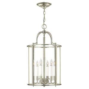 Gentry 6 Pendant Lamp - polished nickel Elstead small 0