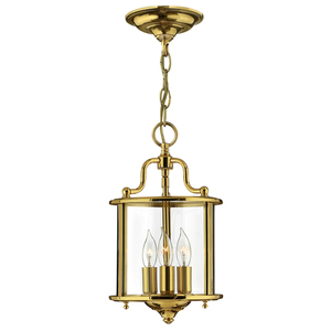 Gentry 3 Light Pendant Lamp Small - Polished Brass Elstead small 0