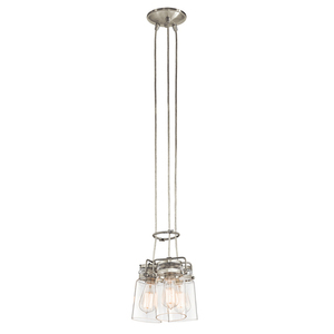 Brinley 3 Light Pendant - Brushed Nickel Elstead small 1