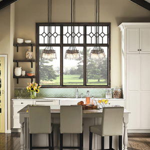 Brinley 6 Light Pendant Lamp - Olde Bronze Elstead small 1