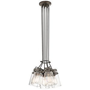 Brinley 6 Light Pendant Lamp - Olde Bronze Elstead small 2