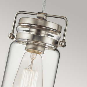 Brinley 1 Light Mini Pendant Lamp - brushed nickel Elstead small 3