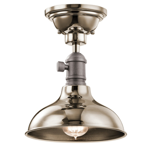 Cobson 1 Light Mini Pendant Lamp - polished nickel Elstead small 1