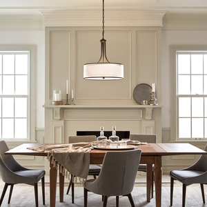 Lacey 4 Light Pendant Lamp - Mission Bronze Elstead. small 5