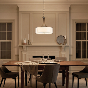 Lacey 4 Light Pendant Lamp - Mission Bronze Elstead. small 6
