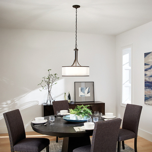 Lacey 4 Light Pendant Lamp - Mission Bronze Elstead. small 7
