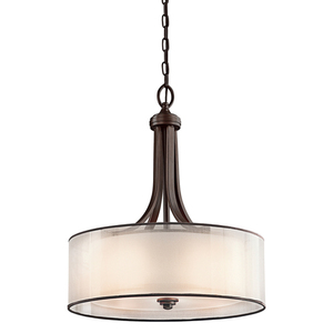 Lacey 4 Light Pendant Lamp - Mission Bronze Elstead. small 0