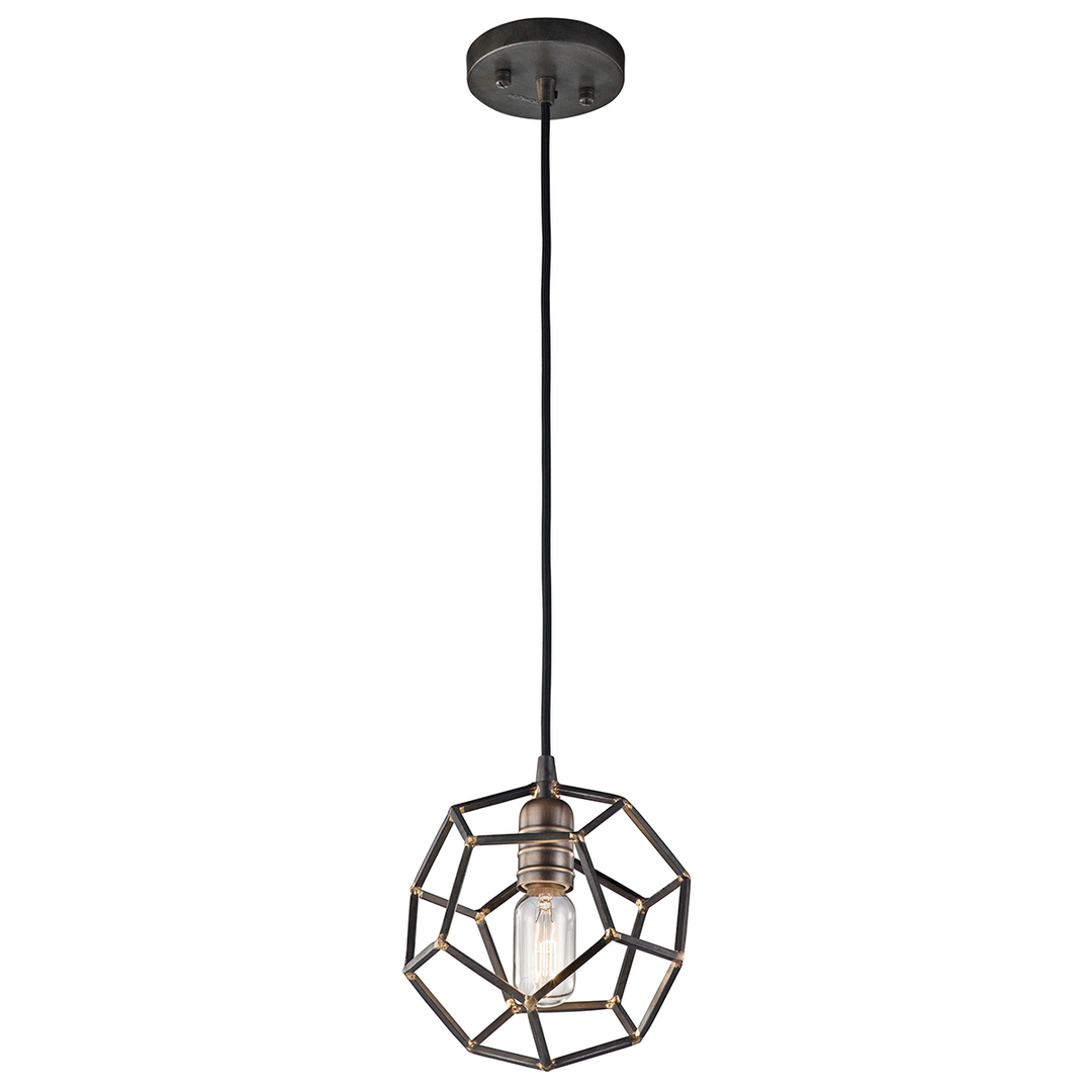 Rocklyn 1 Light Mini Pendant Lamp raw steel Elstead.
