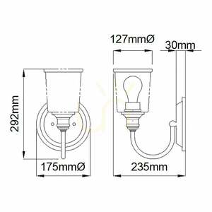 Waverly 1 Light Wall Light - Natural Brass Elstead small 5