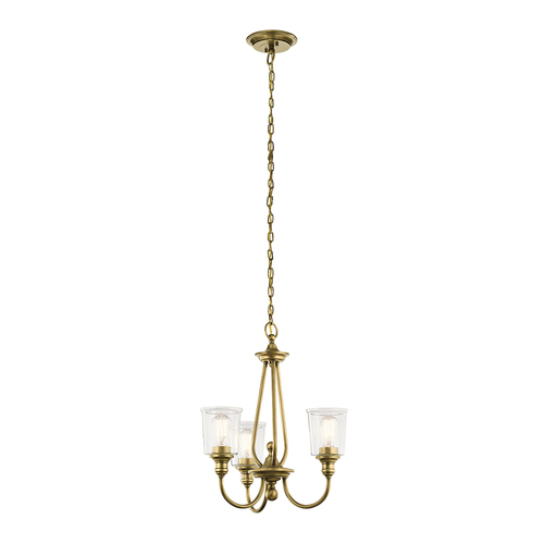 Check Waverly 3 Light Chandelier - Natural Brass Elstead