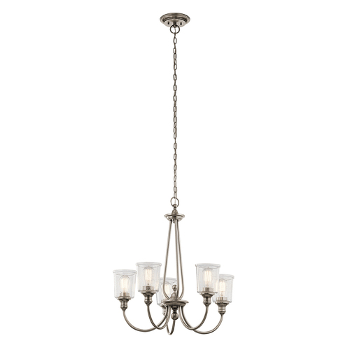 Check Waverly 5 Light Chandelier - Classic Pewter Elstead