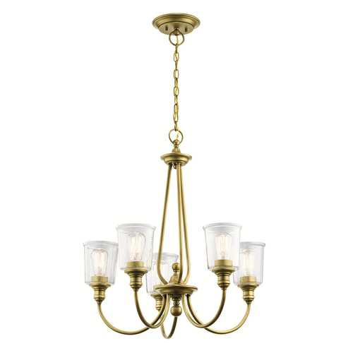 Check Waverly 5 Light Chandelier - Natural Brass Elstead