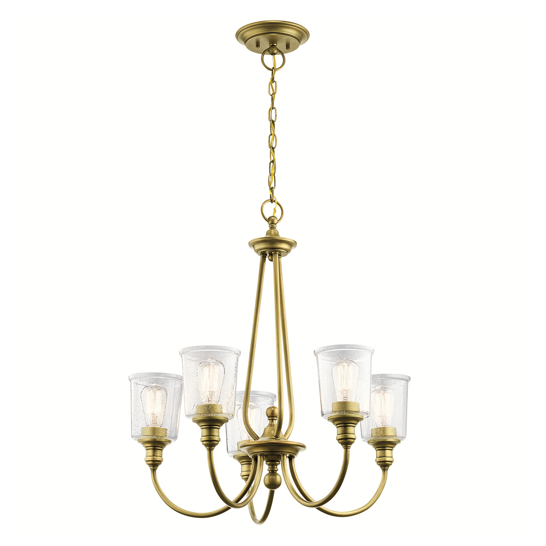 Waverly 5 Light Chandelier - Natural Brass Elstead
