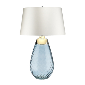 Lena 2 Light Large Blue Table Lamp with Off-white Shade Elstead small 3