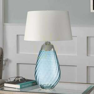 Lena 2 Light Large Blue Table Lamp with Off-white Shade Elstead small 4