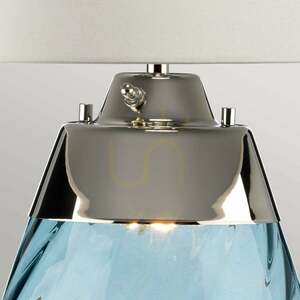 Lena 2 Light Large Blue Table Lamp with Off-white Shade Elstead small 5