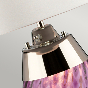 Lena 2 Light Small Plum Table Lamp with Off-white Shade Elstead small 1