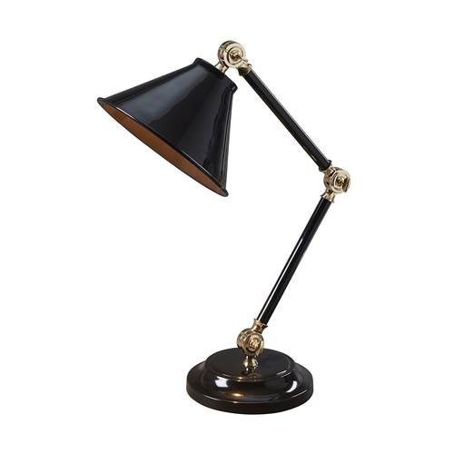 Check Provence Element 1 Light Mini Table Lamp - Black/Polished Brass Elstead