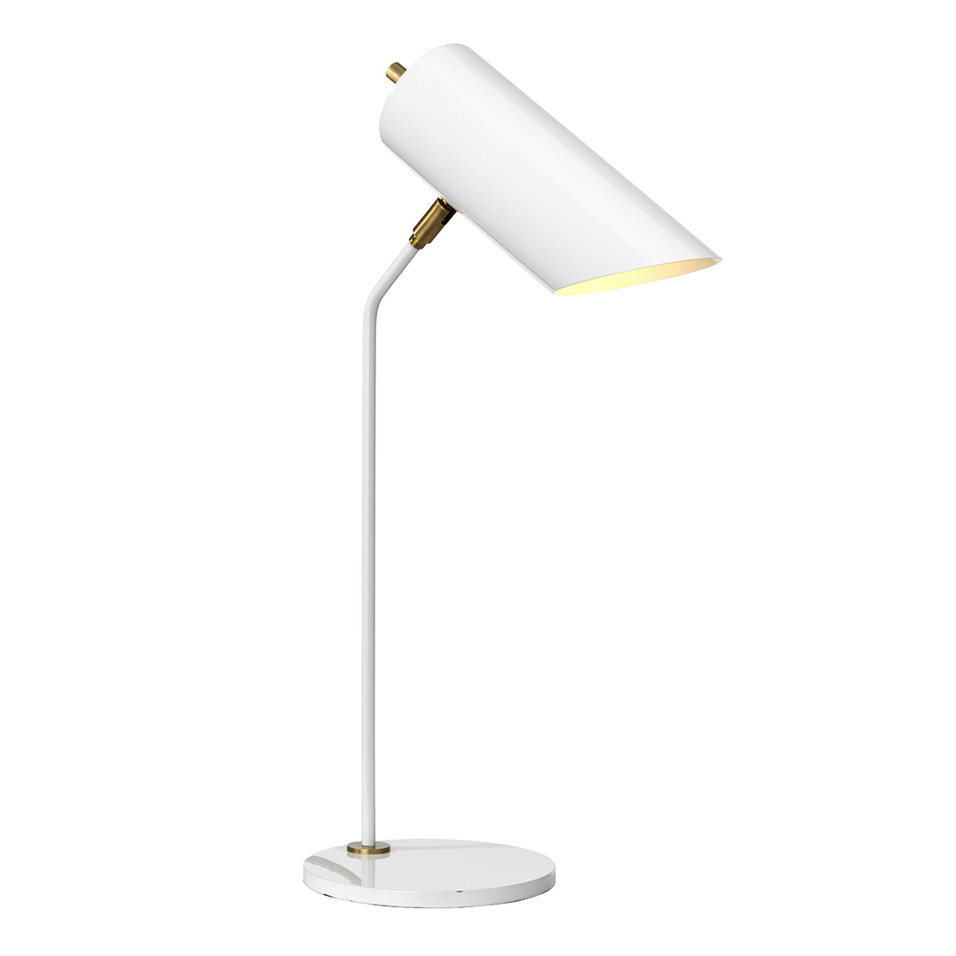 Quinto 1 Light Table Lamp - White Aged Brass Elstead