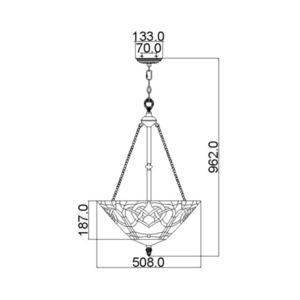 CAMBRIDGE 3 Tiffany Pendant Lamp - Elstead small 1