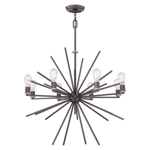 Check Uptown Carnegie 8 Light Chandelier - Western Bronze Elstead