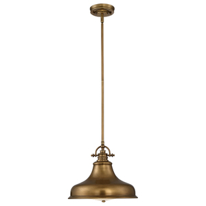 Emery 1 Light Medium Pendant - Weathered Brass Elstead small 3