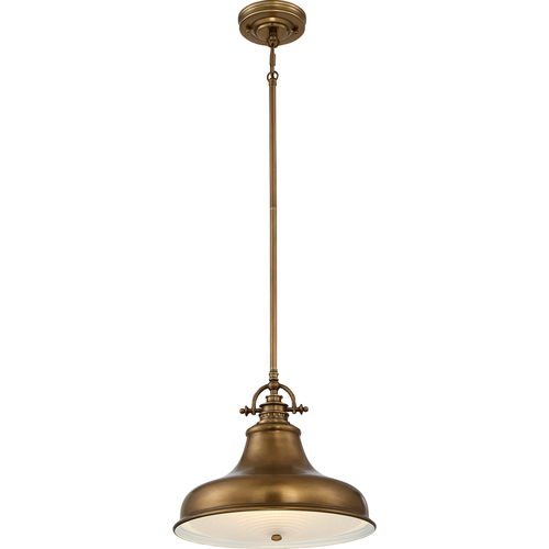 Check Emery 1 Light Medium Pendant - Weathered Brass Elstead