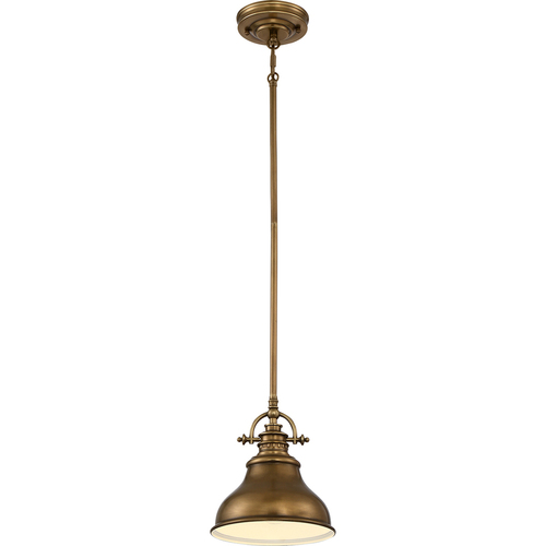 Check Emery 1 Light Mini Pendant Lamp - Faded Brass Elstead