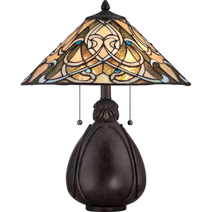 INDIA 2 Tiffany Table Lamp - Elstead small 0