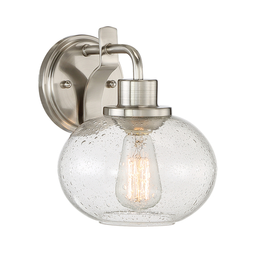 Check Trilogy 1 Light Wall Light - Brushed Nickel Elstead