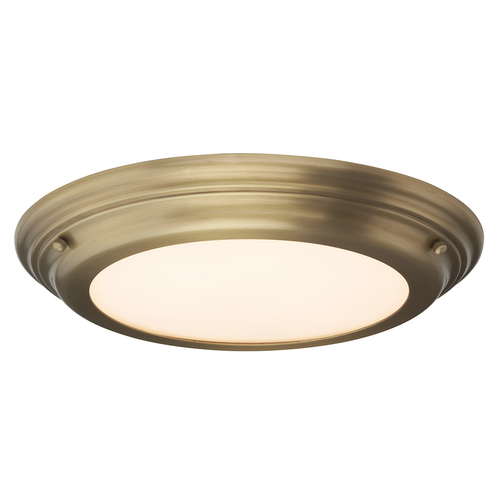 Check Welland 1 Light Flush Light - Aged Brass Elstead