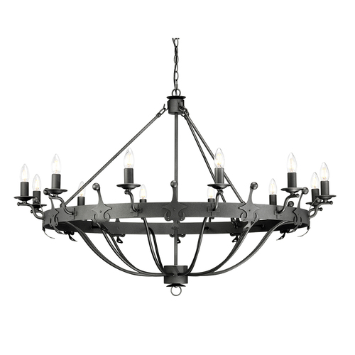 Check Windsor 12 Light Chandelier - Graphite Elstead