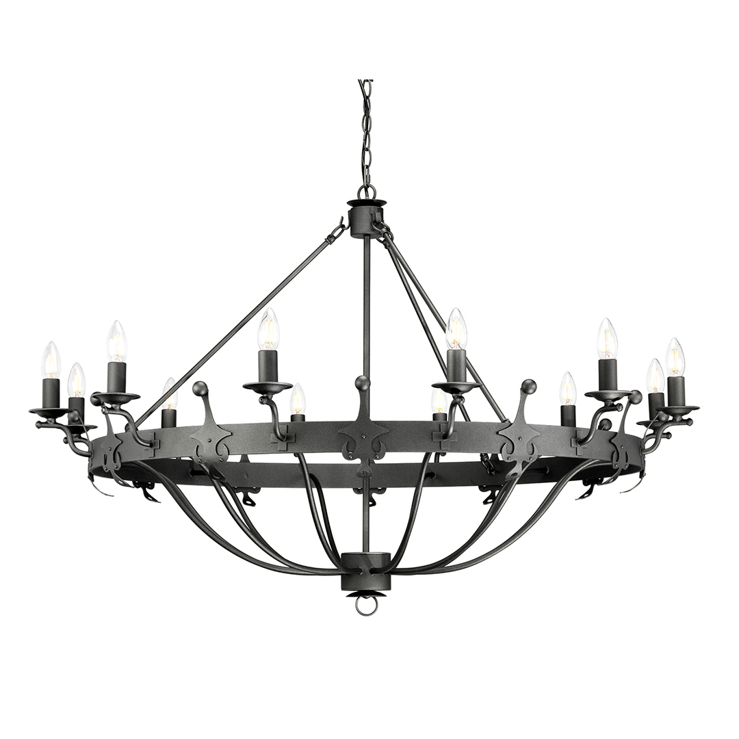 Windsor 12 Light Chandelier - Graphite Elstead