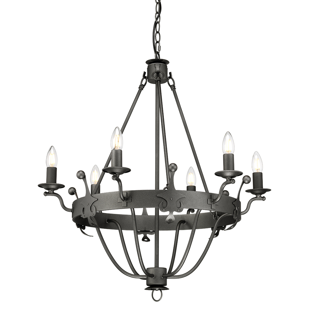 Windsor 6 Light Chandelier - Graphite Elstead