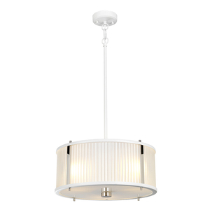 Corona 3 Light Pendant - White Polished Nickel Elstead small 0