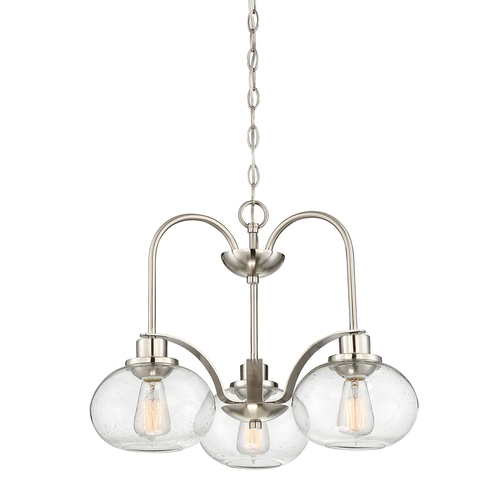 Check Trilogy 3 Light Chandelier - Brushed Nickel Elstead