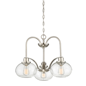 Trilogy 3 Light Chandelier - Brushed Nickel Elstead small 0