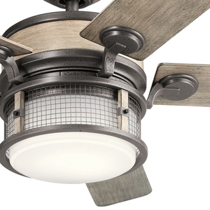 Ahrendale Wrought Iron fan, LED IP44 152cm 1 Ahrendale Wrought Iron fan, LED IP44 152cm small 1